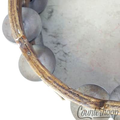 Vintage 8" Wood/Calf Tambourine Vintage 30s Hand Percussion Accessory Instrument image 3