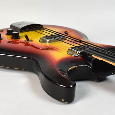 1960's Hohner Bartell Original Vintage Semi-Hollow Fretless Electric Bass Guitar image 10