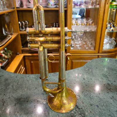 SVintage Soviet Bb Trumpet “Pompovaya Truba” No. 3461 — Moscow Musical Instrument Factory — 1970s — Brass & Silver Finish with Original Velvet Case image 6