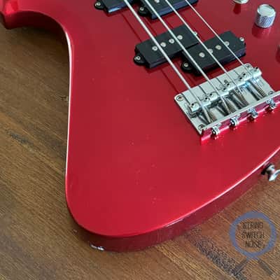BC Rich Mockingbird Bass, Candy Apple Red, 2000s, Dual P Pickups image 15