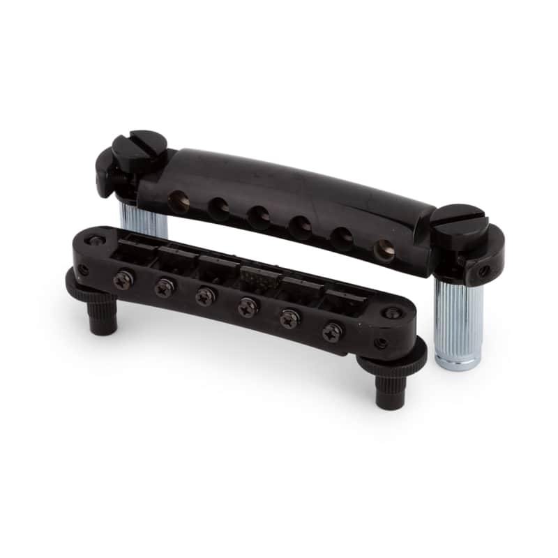 TonePros TonePros LPM04 Standard Tune-o-matic Bridge and Tailpiece Set - Black - New