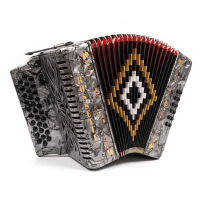 Rossetti 3112-FBE-GY Diatonic Button Accordion 31 Treble 12 Bass Grey FBE image 5