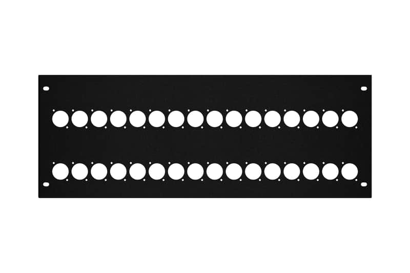 Elite Core 4 Space Rack Panel with 32 D-series punch out hole fits ATA Rack Road Cases RP4U-32D image 1