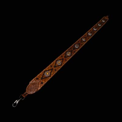 Carlino Tan scale leather tiger eye bag strap 2026 - Tan image 9