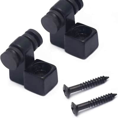 Roller String Trees String Retainer Guides Compatible with Strat Tele Style Electric Guitar Parts Replacement Pack of 2pcs with Mounting Screws High Quality New Items. (Black) image 1