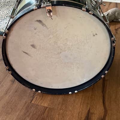 Roger's  14 x 20" Mercury Model Blue and Silver Duco Bass Drum Vintage 50's - 60's image 3