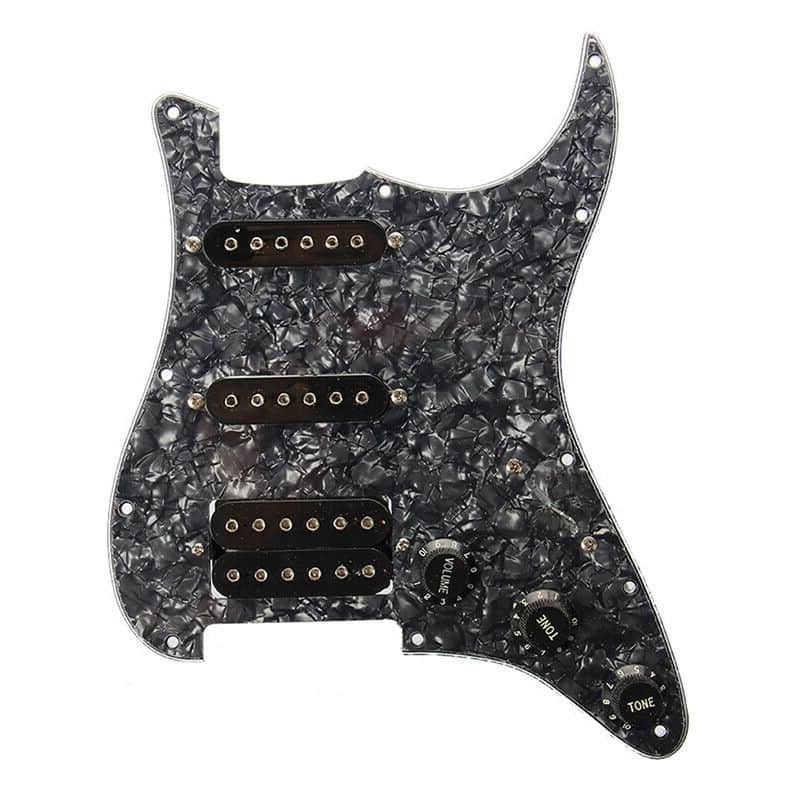 Stratocaster Style SSH Loaded Prewired Guitar Pickguard and Humbucker, Pearl-Pearl image 1