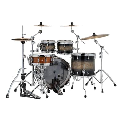 Mapex Saturn VI Rock 4pc Drum Set 22/10/12/16 Black Ink Burst image 3