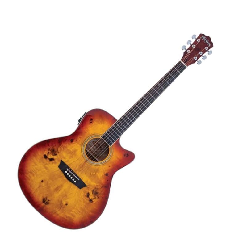 Washburn BURL ACE Grand Auditorium Electro-Acoustic Guitar, Am...