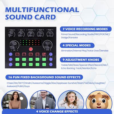 All-in-One Streaming & Recording Kit — BM800 Condenser Microphone + V8S Sound Card Bundle image 6