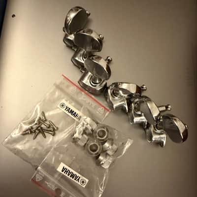 Yamaha 3+3 Tuning heads 3L 3R with screws and bushings 1970s - Chrome image 2