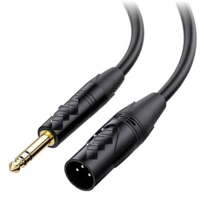 6.35mm TRS to XLR Cable - 3m, Male to Male XLR to 6.35mm (1/4 Inch) TRS Cable, Black image 1