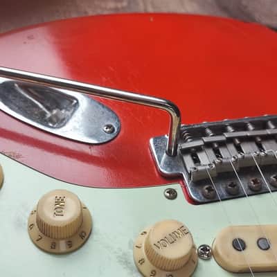 MyDream Partcaster Custom Built - Fiesta Red over Sunburst SRV image 6