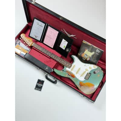 Fender CUSTOM SHOP STRATOCASTER 1965  - SUPER HEAVY RELIC SF Aged Sherwood Green Metallic over 3 Ton Sunburst image 22