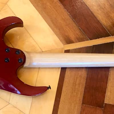 VINTAGE SX Electric HSS, FAT, 24 FRET ELECTRIC GUITAR  w/ Floyd Rose in Wine Red image 9