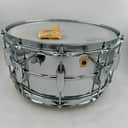 NOS / Collector Grade / Unplayed Ludwig No. 402 Supraphonic 6.5x14" 10-Lug Aluminum Snare Drum with Keystone Badge 1969 - Chrome-Plated