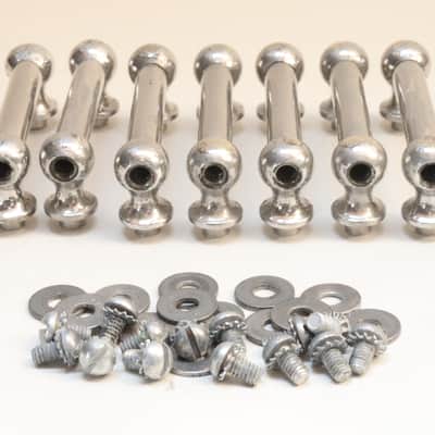 (7) Original Ludwig Nickel Plated Tube Lugs for Wood Shell Snare Drum, Set of Seven, 2  7/16" Length, Mounting Hardware / 1920s-30s image 1