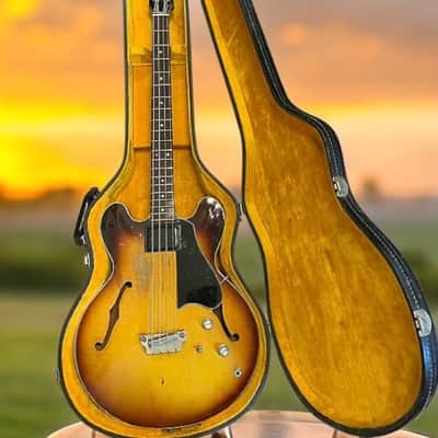 1959 Gibson EB-2 Bass, Sunburst, w/Banjo Tuners & Baritone Switch & hand written artist provenance & Case image 2