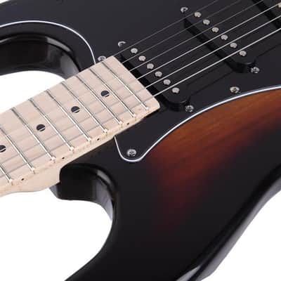 Glarry GST Stylish Electric Guitar Kit with Black Pickguard Sunset Color-as picture image 11