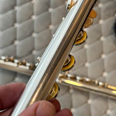 Yamaha Allegro Model YFL-372 Flute Silver Head Split E Low B image 4