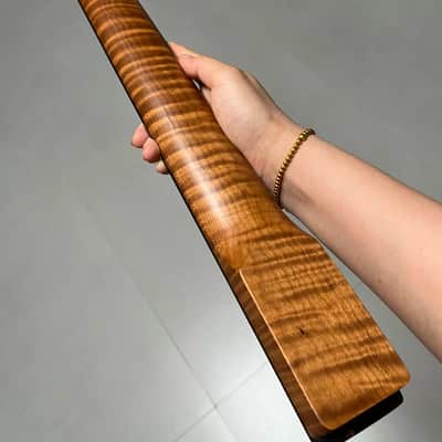 AAAAA Tele Ebony Fretboard Roasted flame Maple Electric Guitar Neck Radius 12inch Round stainless steel 22 frets hole 10mm Radius: 12 inches image 10