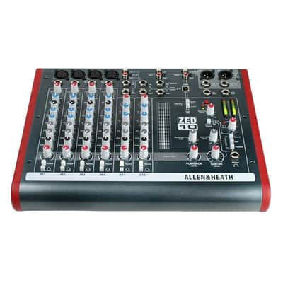 Allen & Heath ZED-10 Touring Quality Audio Mixer with 100Hz High Pass Filter, MusiQ EQ, and Routable Stereo USB Output (Black and Red) image 2