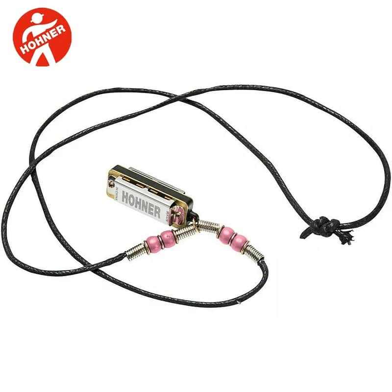 Hohner mini harmonica necklace M38N-pl - pink special purchase image 1