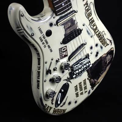 Custom Painted and Upgraded Fender Squier Standard (LH) Strat - Aged and Relic'ed With Graphics image 2