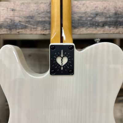 Heart & Dagger Neck Plate For Bolt On Neck Guitar or Bass - Industrial Black Finish image 3