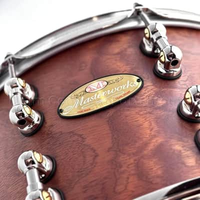 Pearl Masterworks Mahogany/Gum Snare Drum 15x8 Matte Burl Mahogany w/Nickel Hw image 7