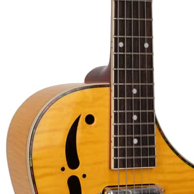 Gold Tone Mojo Flamed Solid Maple Top Mahogany Round Neck Resonator Guitar with Pickup & Hard Case image 5