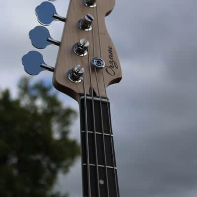 Orzani Semi Hollow Jazz Bass 2024 - Two Pack Clear Grained Finish image 3