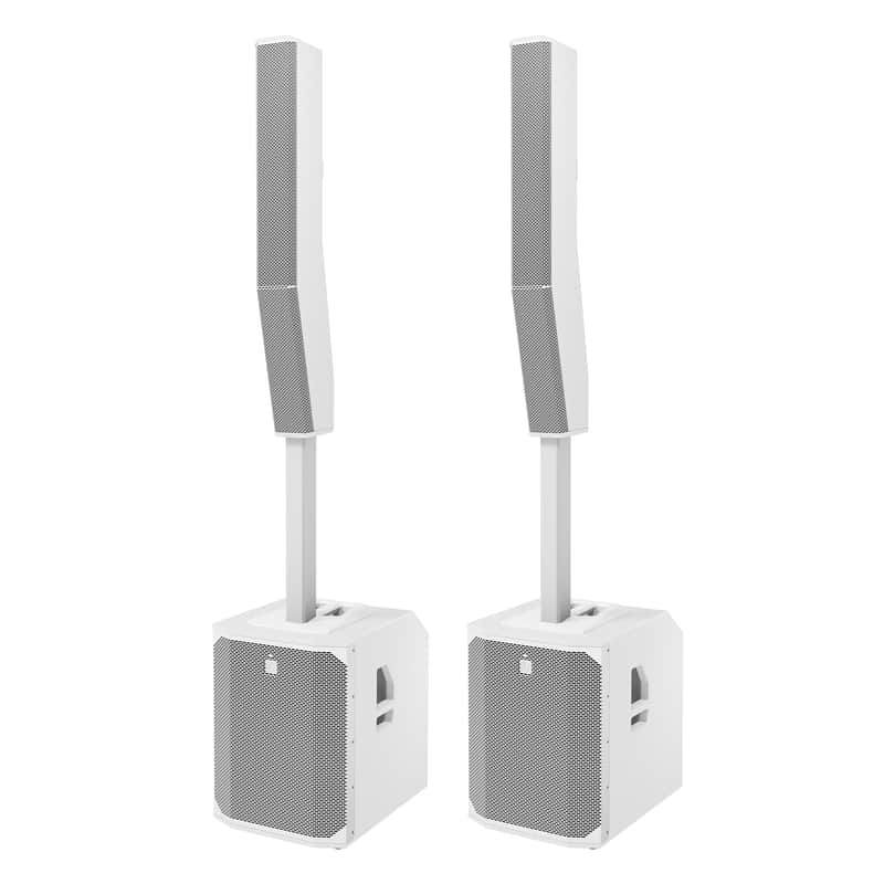 2x EV Electro-Voice EVOLVE 70 Powered Column Speaker Array 15" Sub Pair (White) image 1