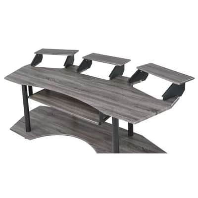 New Producer Wooden 4-Shelf Music Recording Studio Desk in Black Oak image 3