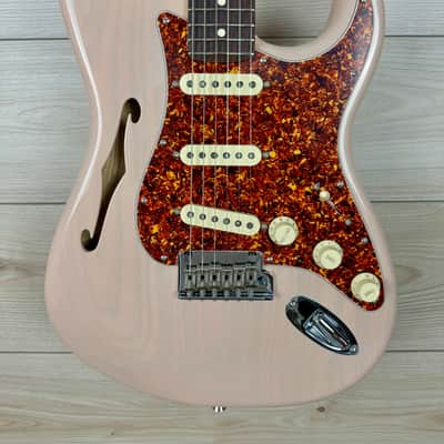 Fender Limited Edition American Professional II Stratocaster Thinline, Transparent Shell Pink image 1