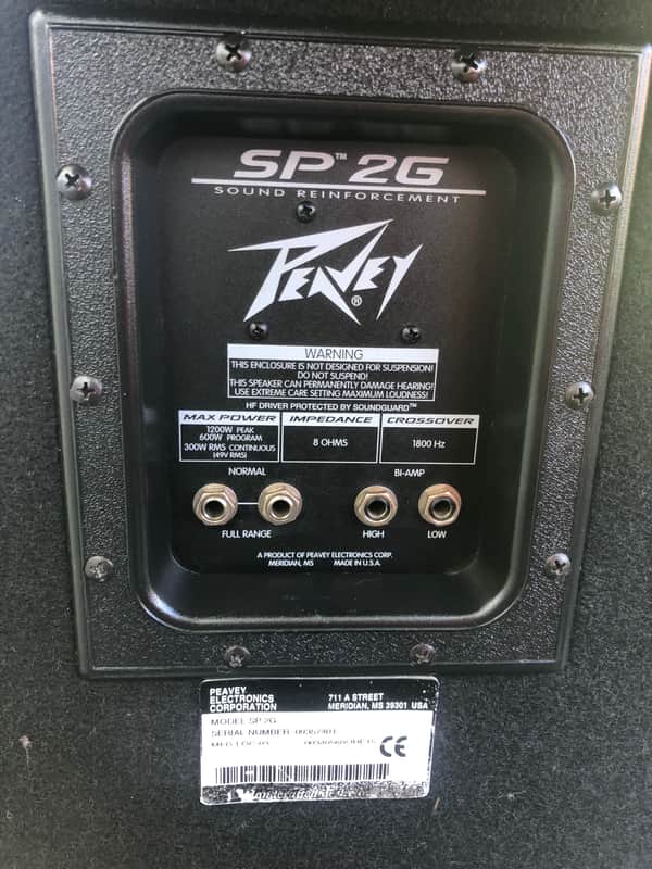 Single Peavey SP-2G- 600W 8Ω Sound Stage Reinforcement Speaker