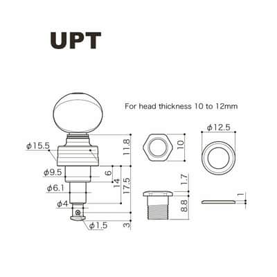 NEW Gotoh UPT-UB7 Sealed Planetary Ukulele Tuning (4) Keys - SATIN CHROME WHITE image 2