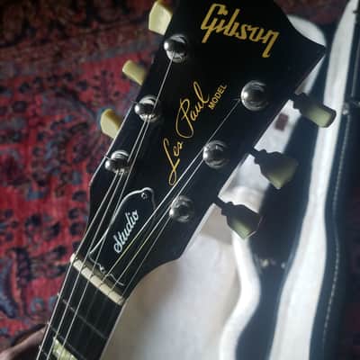 1994 Ebony Board Gibson Les Paul Studio Wine Red, Gibson Case 9.0 lbs Non-Chambered image 18