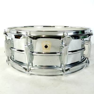 Ludwig Supraphonic 5x14"Snare Drum Monroe Badge 10Lug Vintage90s Aluminum/Chrome image 1