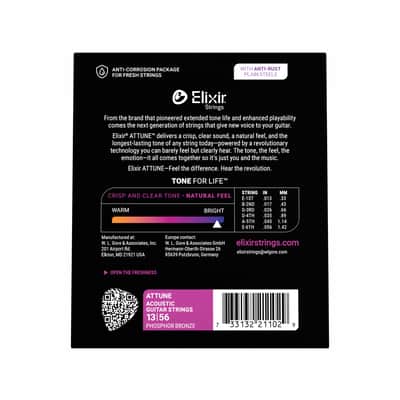 Elixir 21102 Acoustic Phosphor Bronze Attune Medium 13-56 image 2
