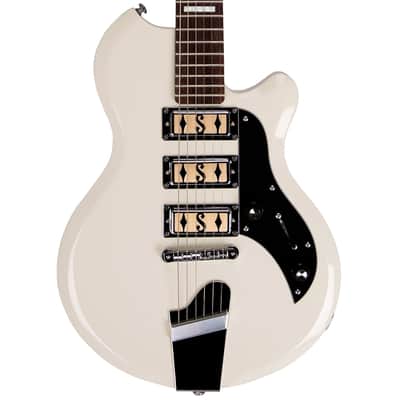 Supro 2030AW Hampton Triple Pickup Island Series Electric Guitar Antique White