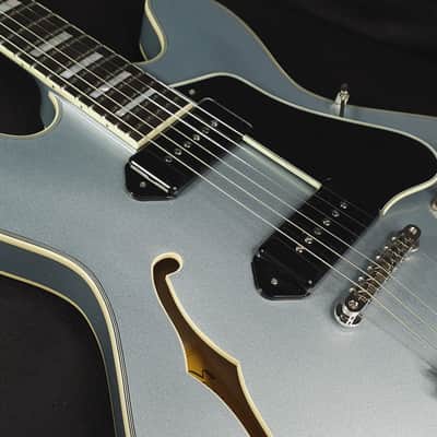 Eastman T64 Trapeze Iced Blue Metallic Hollowbody Electric w/Gig Bag image 12