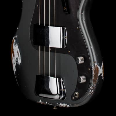 Fender Custom Shop Empire 58 Precision Bass Heavy Relic - Faded Aged Charcoal Frost Metallic #91085 image 7
