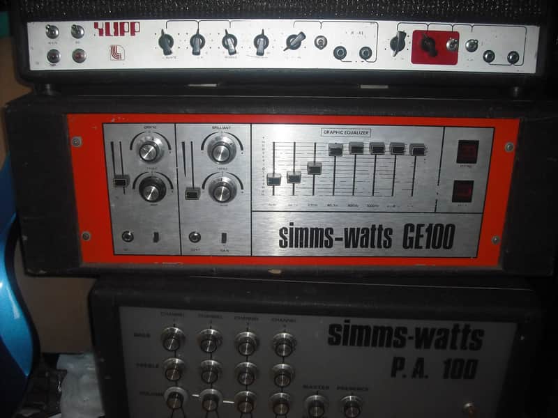 Simms Watts GE100 valve power amp solid state preamp amplifier head 100w bass image 1