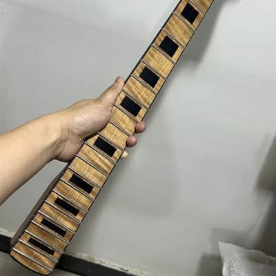 Big head 22fret Roasted Flame Maple Electric guitar neck part block inlay Satin image 1