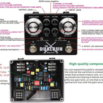 Demonfx Dual Gun 2 Channel Blues/Rock Overdrive Numerous set Options Fast US Ship No Overseas wait image 6