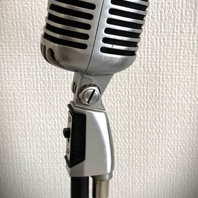 Vintage 1950's-60's Shure 55SW Dynamic Microphone, working great, w/cable-stand image 7