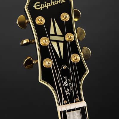 2012 Epiphone Les Paul Custom Blackback Antique Ivory image 2