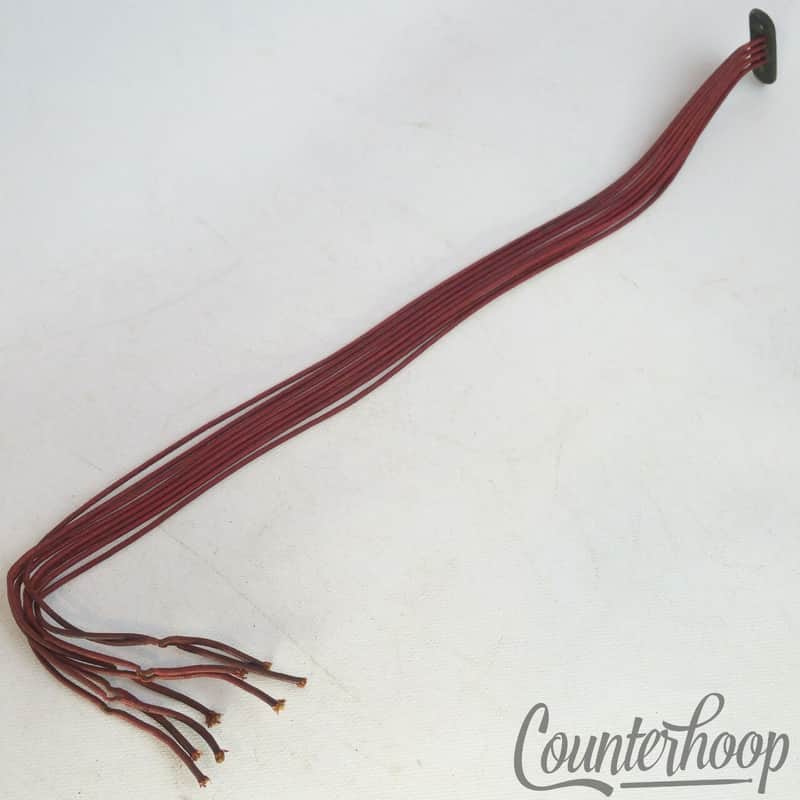*Ludwig 13" 8-Strand Snare Drum Red Cloth Wires + Butt Bracket Vintage 10s USA* image 1