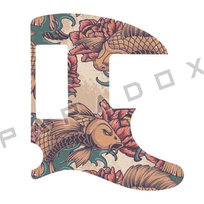 Custom Pickguard For 2013 - 2024 Made in Korea ESP LTD SCT-607B Stephen Carpenter Signature - Koi Tattoo Graphic .090"
